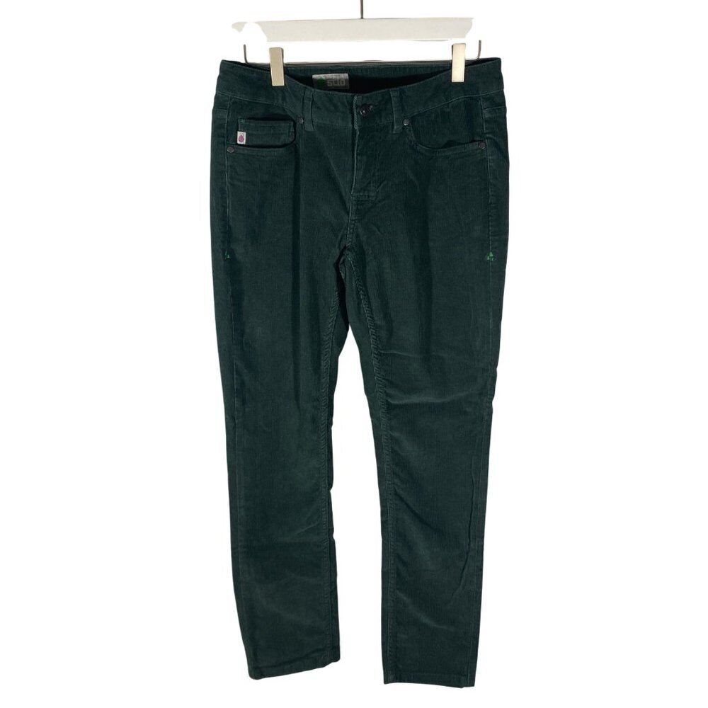 Stio Rivet Cord Pants Women’s 8 Short Forest Green Straight Fit Stretch Outdoor